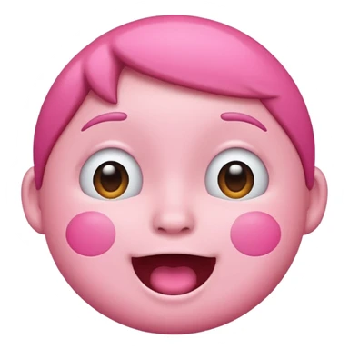 Pink face emoji excited with big cheeks sticker