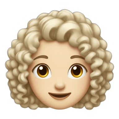 Curly haired white girl with headband smirking and winking sticker