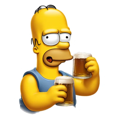 Simpson qui boit une bière. sticker