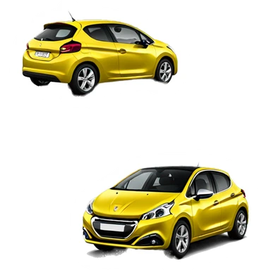 Peugeot 208 yellow sticker