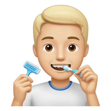 Face brushing teeth sticker