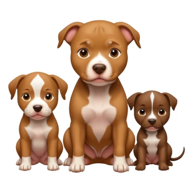 pitbull dog with its puppies sticker