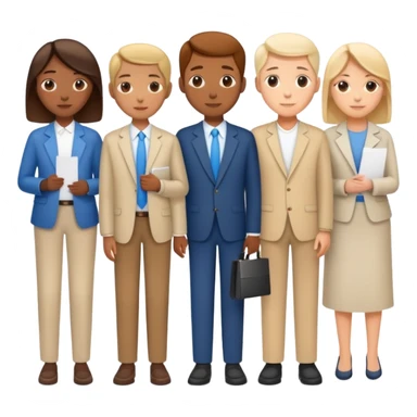 A line of diverse people waiting to vote at a polling station sticker