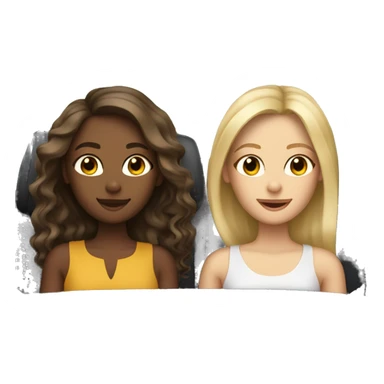 3 girls in a expensive car , one blonde girl , one brunette with wavy hair and one brunette with straight hair sticker