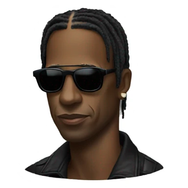 Travis Scott with dark sunglasses on sticker