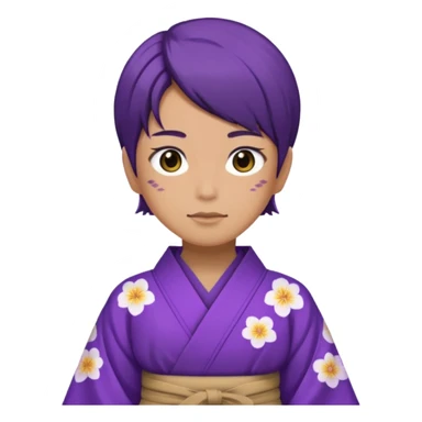 não binário japones kimono roxo sticker
