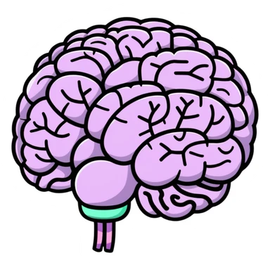 magic brain with glowing effects sticker