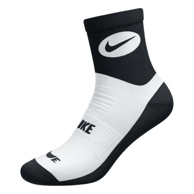 white sock, with black nike logo socks sticker