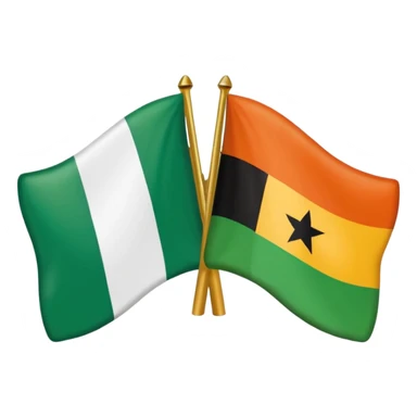 Nigerian flag and Ghanian flag together sticker