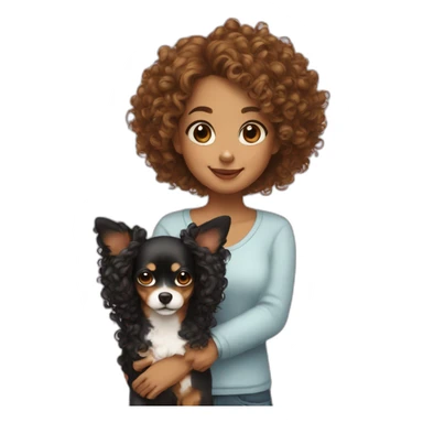 Curly girl and chihua sticker