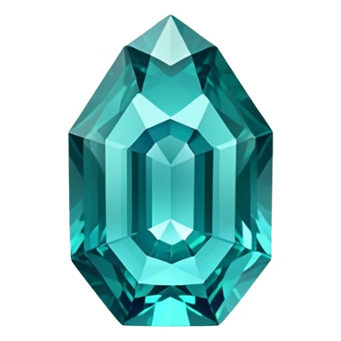 Faceted indicolite tourmaline with teal-blue hue and brilliant cut sticker