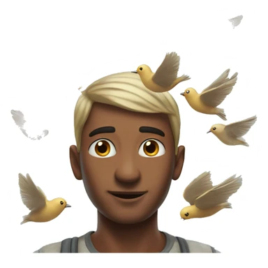 A dizzi person with little birds flying up in his head sticker
