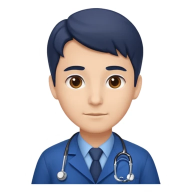 doctor con uniforme azul oscuro sticker