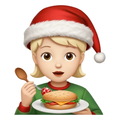 christmas character eating lunch sticker