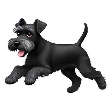 Black mini schnauzer running sticker