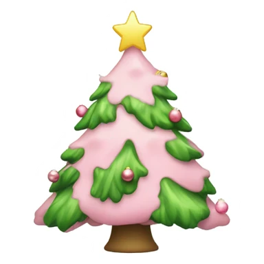cute Christmas tree with all light pink ornaments and light green colored tree sticker