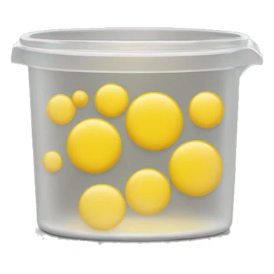 small round clear container with a circle of yellow ish wax substance in the middle sticker