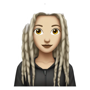 White girl, anonymous, cyberpunk dreadlocks sticker