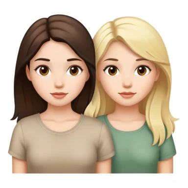 1 brunette girl and 2 blonde girls sticker