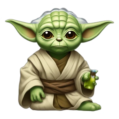 Yoda buvant une bières sticker