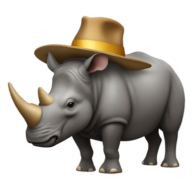 Rhinocéros avec avec un chapeau de fête sticker