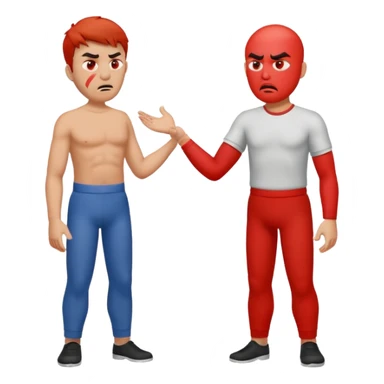 two men arguing full body sticker