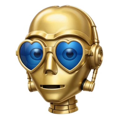 C-3PO wearing a pair of navy-blue heart shaped sunglasses  sticker