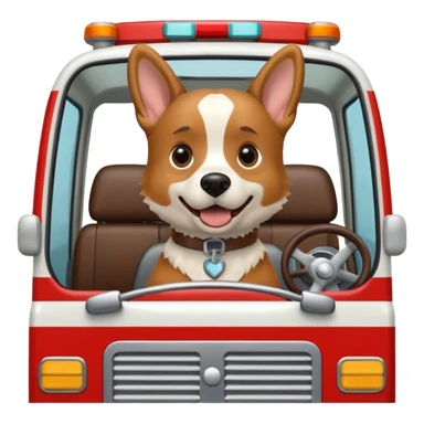 Dog driving ambulance  sticker