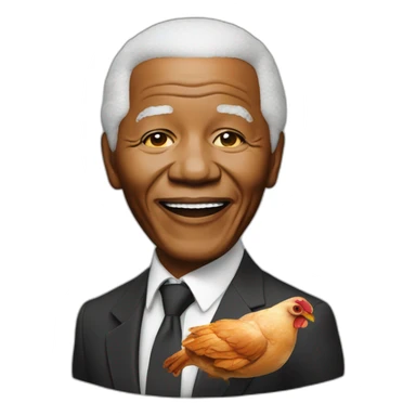 Nelson Mandela with a whole roast chicken in his mouth sticker