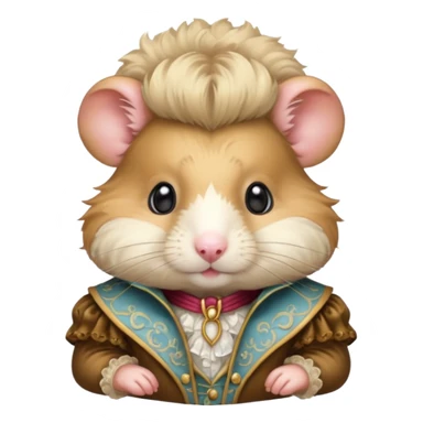 rococo fancy hamster with wig sticker