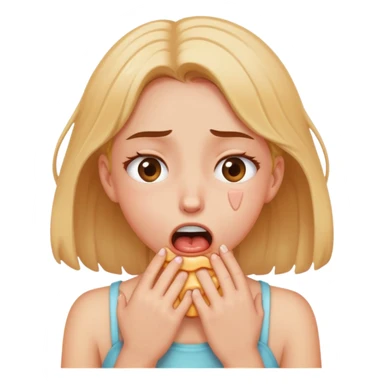 a girl chocking herself out as a joke sticker