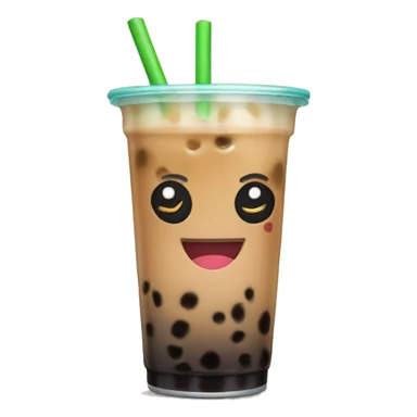 Boba tea with bow sticker