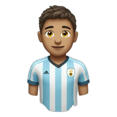 Boy in Argentina soccer jersey sticker