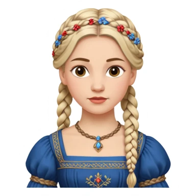 medieval braided woman sticker