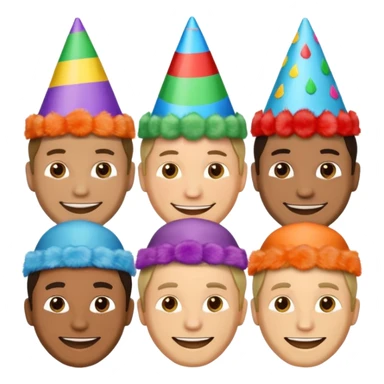 party hatted men sticker