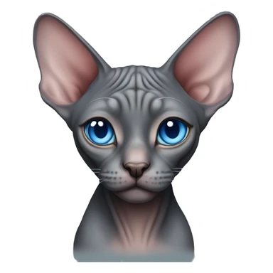 Dark grey pinkish sphynx cat with blue eyes sticker
