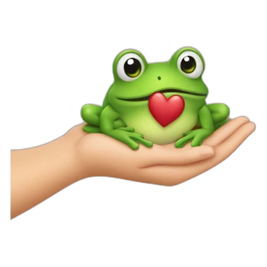 Grenouille qui tient un coeur dans ses mains sticker