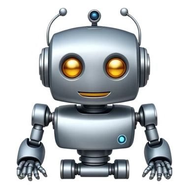 smiling robot sticker