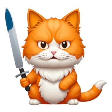 Killer cat with knife sticker