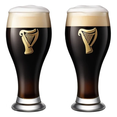2 glasses of Guiness clanking together for a cheers sticker