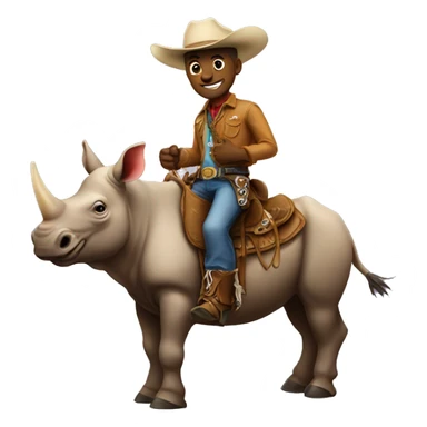 cowboy on a rhino  sticker