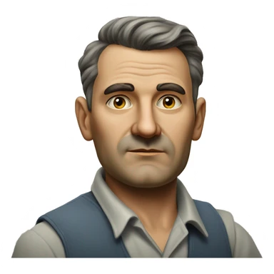 photorealistic serious soviet worker 1950 sticker