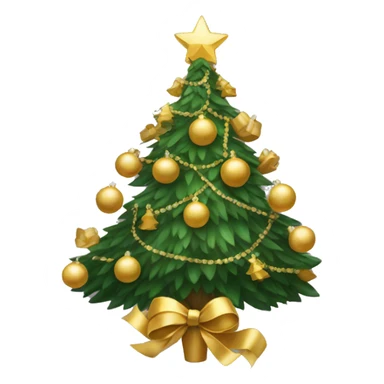 Christmas tree with gold ornaments and bows  sticker