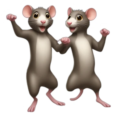 two dancing rats sticker