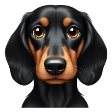 long haired black and tan dachshund sticker