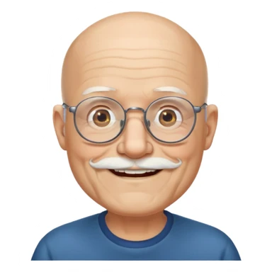 old man bald with beard and glasses sticker