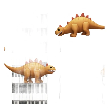 Cute dino are made from piano keys.  sticker