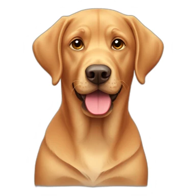 Red labrador with holding a tennis ball sticker