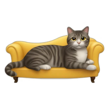 Chat allongé sur le canapé sticker