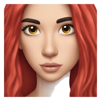 dua lipa with red long hair sticker